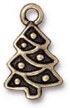 1 20x12mm TierraCast Brass Oxide Christmas Tree