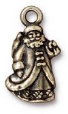 1 22x12mm TierraCast Brass Oxide St. Nick / Santa Pendant