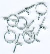 5 Sets Plain 12mm Bright Silver Toggles