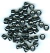 50 6x9mm Opaque Gunmetal Glass Crow Beads