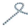 8 inch strand of 6mm Iridescent Grey Round Glass Pearl Beads