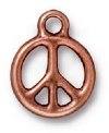 1 15mm TierraCast Antique Copper Peace Symbol Pendant