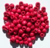 100 5x6mm Red Crow Wood Beads