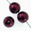 20 12mm Burgundy Glass Pearl Beads