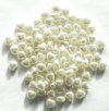 100 6mm Light Celadon Green Pearl Glass Heart Beads