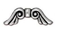 1 7x22mm Antique Silver TierraCast Angel Wing Bead
