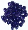50 8x4mm Transparent Tanzanite Glass Flower Beads