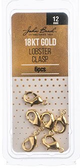 6, 18kt Gold Plated 12mm Lobster Clasp