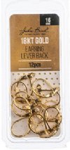12, 18kt Gold Plated 16mm Lever Back Earrings