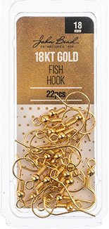 22, 18kt Gold Plated 18mm Fish Hook Earrings