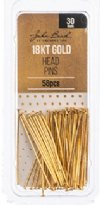 58, 18kt Gold Plated 30mm 21ga Head Pins