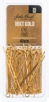 42, 18kt Gold Plated 35mm 21ga Eye Pins
