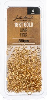 250, 18kt Gold Plated 4mm 24ga Jump Rings