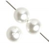 16 inch strand of 10mm Round White Glass Pearl Beads