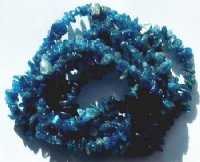 36 inch strand of Blue Apatite Chips