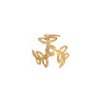 10 16mm Tri Leaf Gold Plated Bead Caps