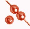 16 inch strand of 8mm Round Orange Glass Pearl Beads