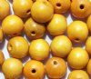 50 12mm Yellow Round Wood Beads