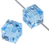 2 8mm Aqua Swarovski Cube Beads