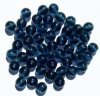 25 8mm Transparent Montana Blue Round Glass Beads