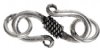 5 Pairs of 20mm Antique Silver Bali-Style S Clasps