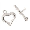 5 21mm Silver Plated Heart & Arrow Toggle Clasps