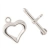 5 Sets of 21mm Silver Plated Heart & Arrow Toggle Clasps