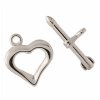 5 Sets of 21mm Nickel Plated Heart & Arrow Toggle Clasps