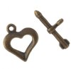 5 21mm Antique Gold Heart & Arrow Toggle Clasps