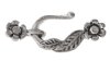 5 Sets Antique Silver Leaf and Flower Hook Eye Clasps