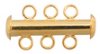 5 sets of 21x10mm Bright Gold 3-Strand Tube Clasps