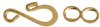 25 Pairs of 23x6mm Gold Plated Hook & Eye S Clasps