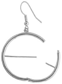 1 Pair of 29mm Interchangable Silver Round Hoop Earrings