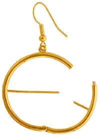 1 Pair of 29mm Interchangable Gold Round Hoop Earrings