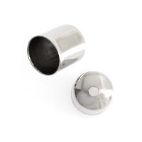 20, 7x6mm Nickel Coloured End Caps