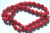 50 9mm Opaque Red Ladybug Glass Beads
