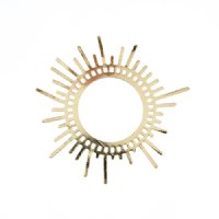 1, 45x42mm Beadwork Gold Plated Sun Pendant / Link