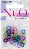 Pack of 50 6.8mm Mixed Neon Coated Jump Rings