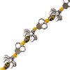 5 Inch Yellow, Black and Silver Honeycomb and Bee Bead Strand
