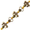 5 Inch Yellow, Black and Gold Honeycomb and Bee Bead Strand