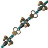 5 Inch Blue, Black and Antique Brass Honeycomb and Bee Bead Strand