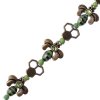 5 Inch Green, Black and Antique Brass Honeycomb and Bee Bead Strand
