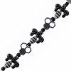 5 Inch Black, White and Gunmetal Honeycomb and Bee Bead Strand