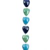 7 Inch Strand Crystal Lane 12x9mm Shades of Blue Ceramic Heart Beads