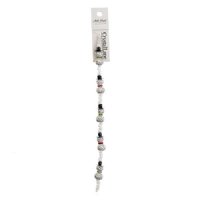 Crystal Lane DIY Designer Holiday 7in Bead Strand Mixed Material White Sparkly Snowmen Stack
