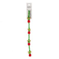 Crystal Lane DIY Designer Holiday 7in Bead Strand Glass Crystal and Metal Green Present Stack
