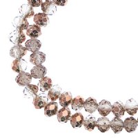 78, 4x6mm Faceted Half Coated Copper Crystal Lane Donut Rondelle Beads