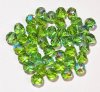 25 8mm Faceted Transparent Green AB Beads