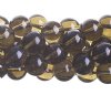 16 inch strand of 8mm Round Smoky Quartz
