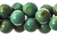 16 inch strand of 6mm Round Dyed Green Stabiilzed Turquoise Beads